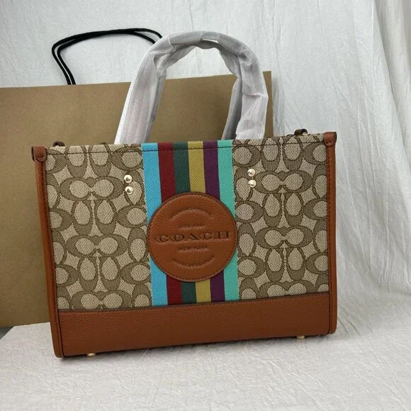NWT Coach C5793 Dempsey Tote Signature Jacquard With Stripe And Patch - Picture 5 of 13